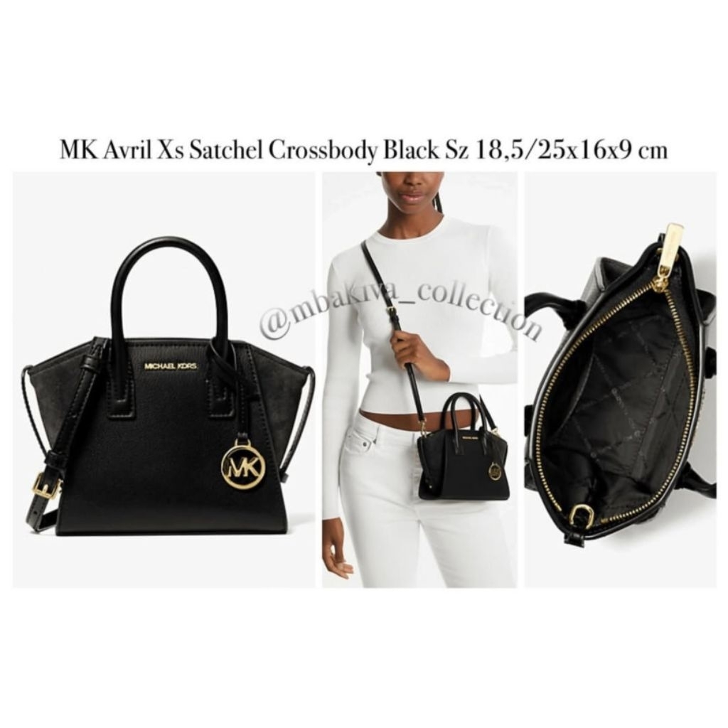 MK Avril Xs Satchel Crossbody Black
