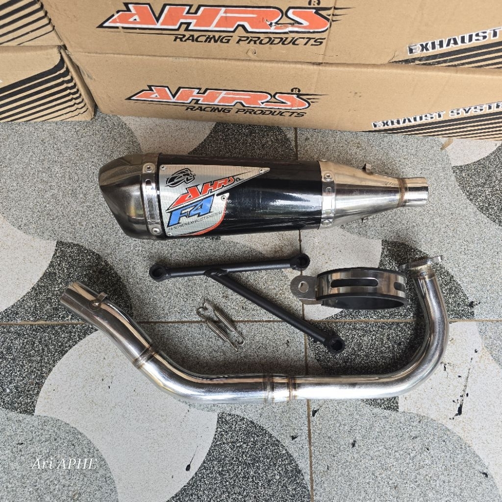 PROMO knalpot AHRS F4 HEXACONE SS stainless honda BEAT FI KARBU / BEAT STREET / SCOOPY FI KARBU