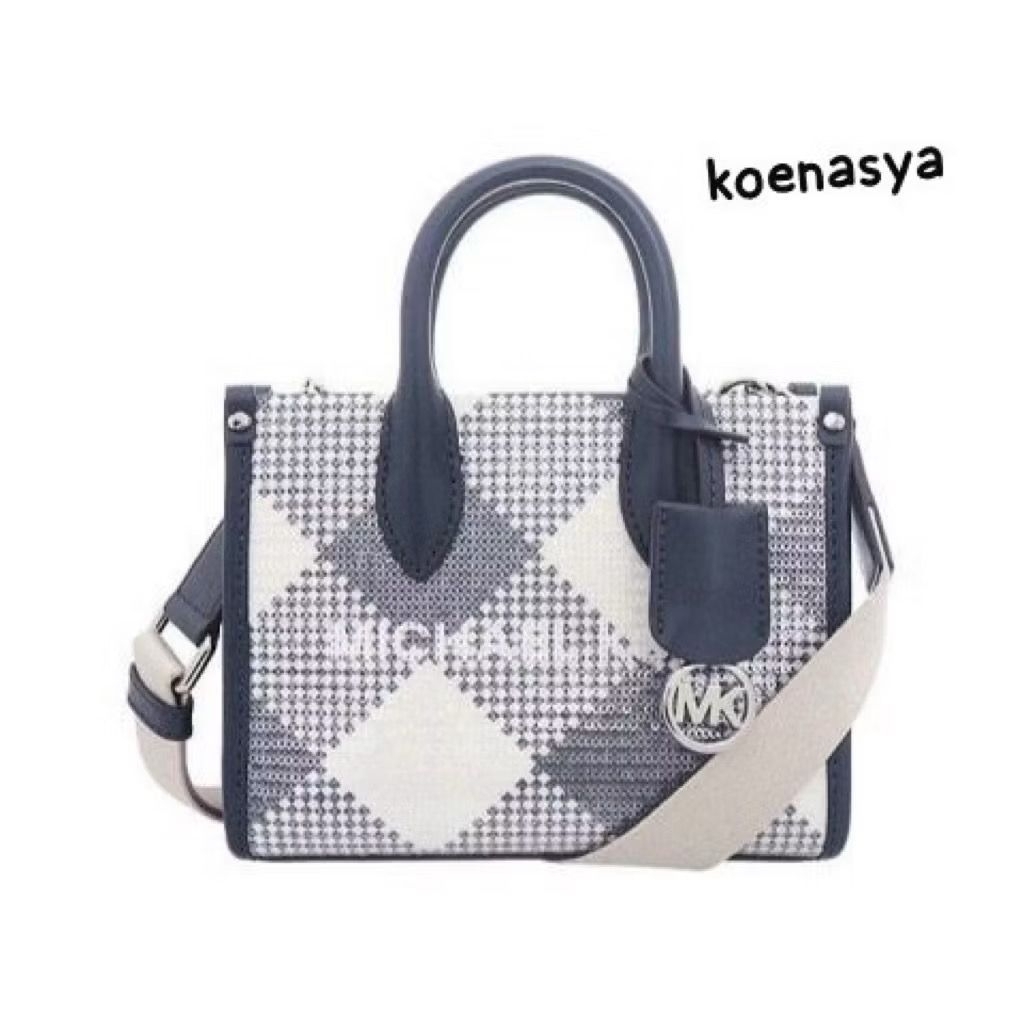 baru tas wanita original mk hand/crossbody xs mini shopper bag mirella navy new (kurleb 19 x t 15cm)