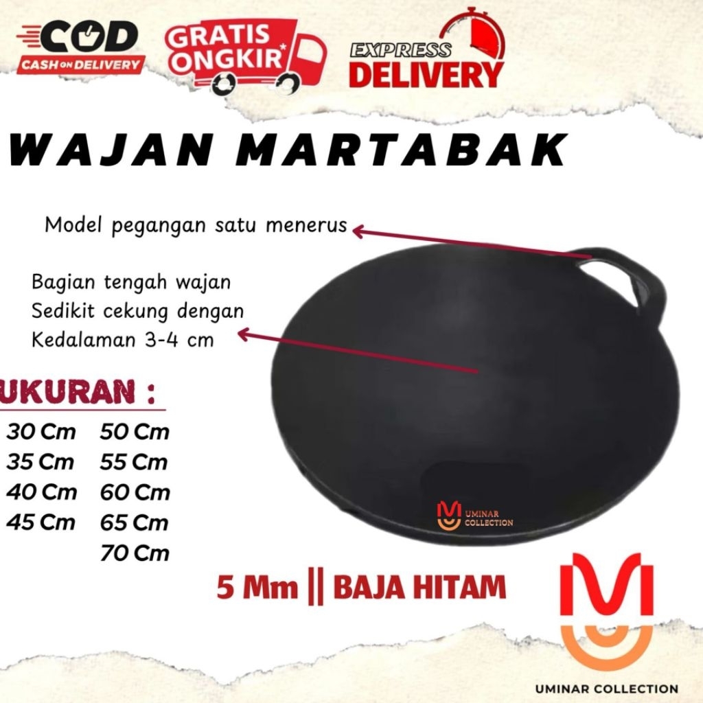 Wajan Martabak Hitam | Wajan Martabak Telur | Wajan Cekung | Wajan Datar | Wajan Panggang Barbeque