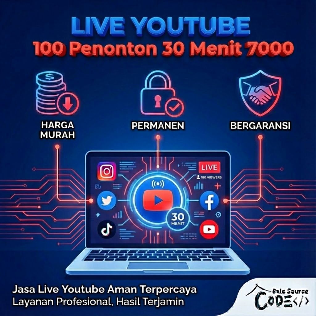 JASA BOOST VIEWERS LIVE STREAMING YOUTUBE - 100 PENONTON (30 MENIT)