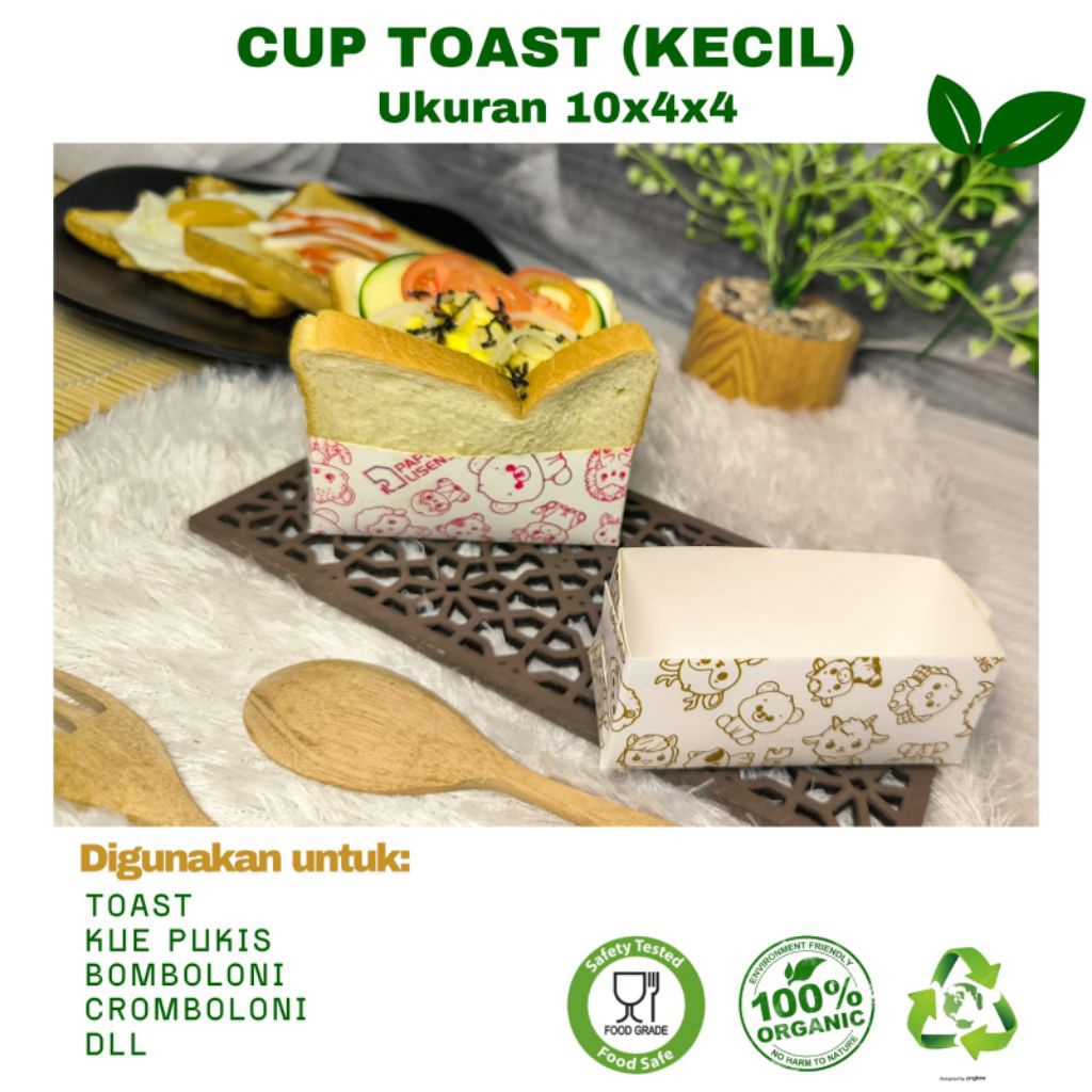 Toast Box Motif 100 PCS | Toast Bread PaperTray | Box Cromboloni | Box Burger Mini | PapertrayDineIn