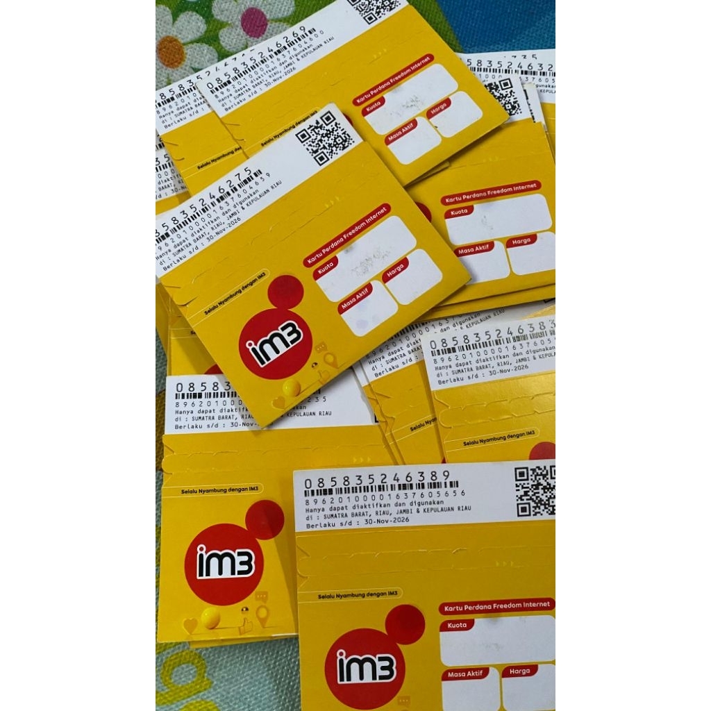 kartu perdana im3 siap pakai sudah incject 3gb