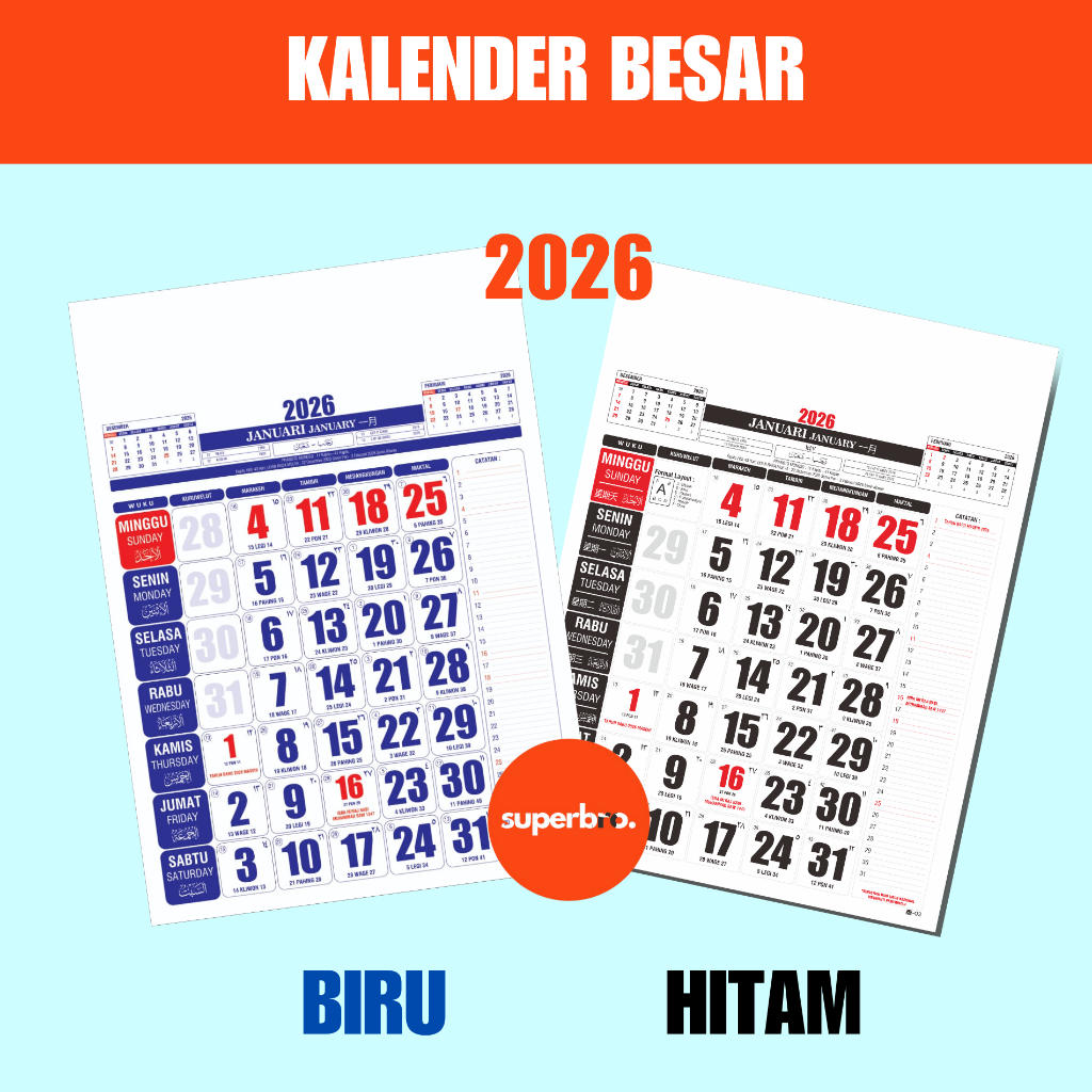 PROMO KALENDER DINDING 2026 BESAR KALENDER MEJA 2026 BEST SELLER