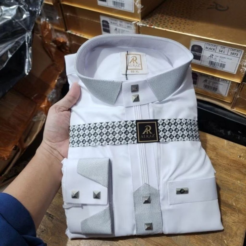 Alraz Gamis Jubah Putih Semi Woll Ubay