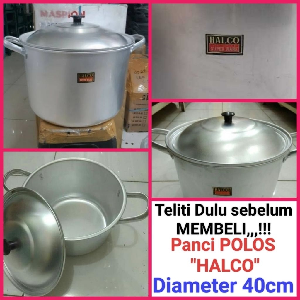 panci alumunium POLOS panci tinggi POLOS panci bubur panci air HALCO diameter 40cm