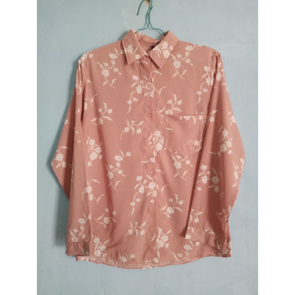 PL Baju atasan wanita lengan panjang/blouse/baju motif/baju kemeja