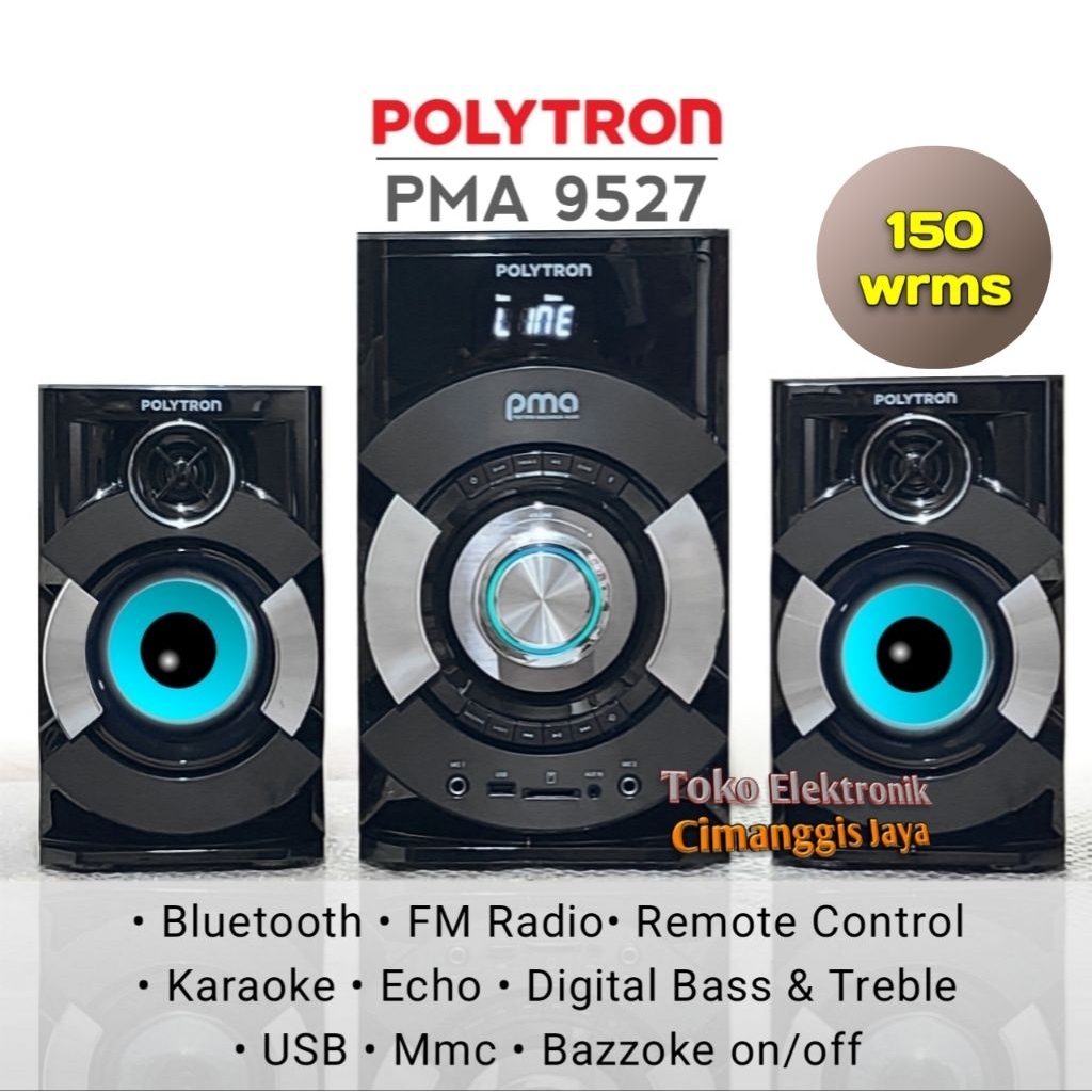 Polytron PMA 9507 Speaker Multimedia Portabel 2.1 Channel 150W RMS
