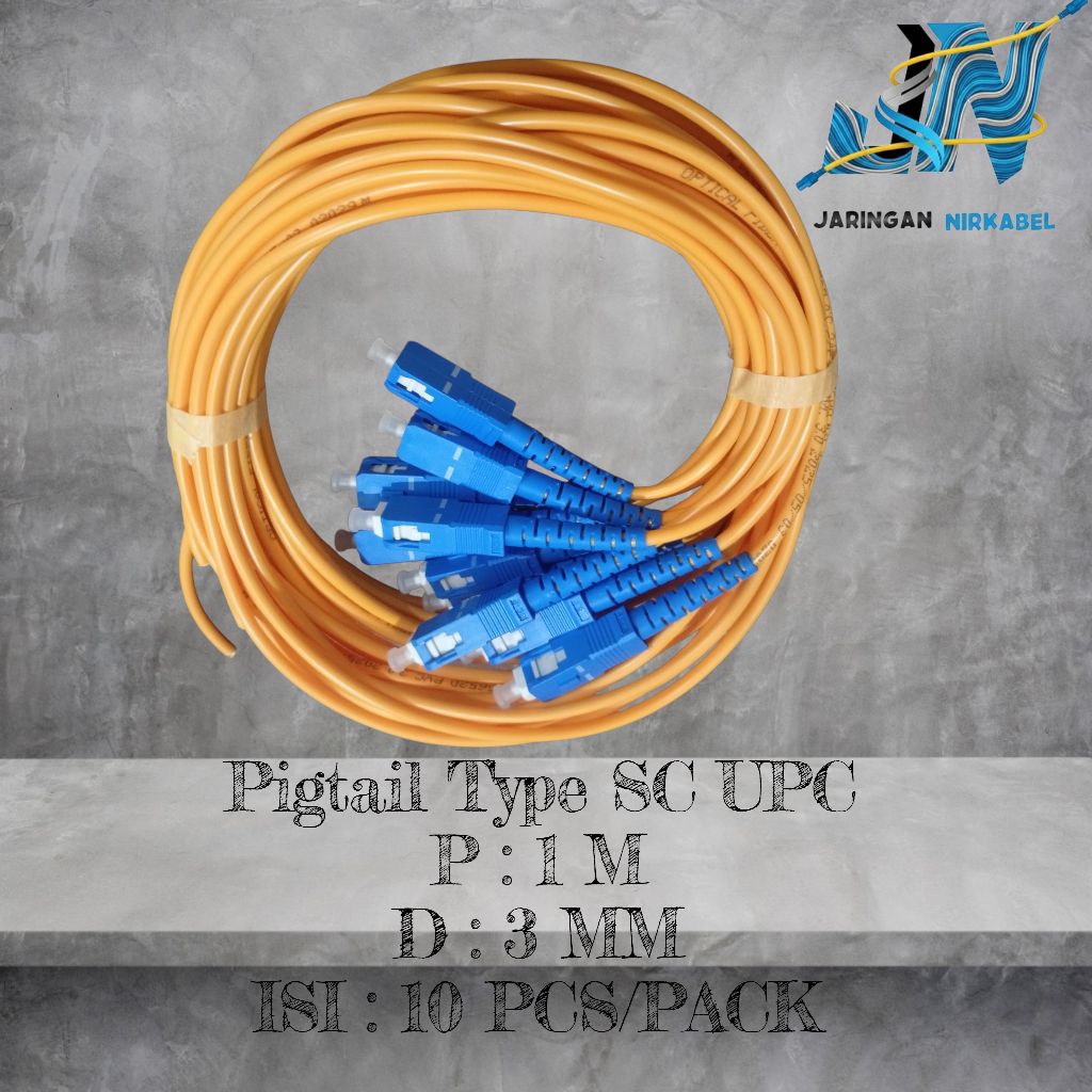 Pigtail Type SC UPC 1 M 3 MM Isi 10 Pcs / Pigtail Fiber Optic Ftth Sc UPC
