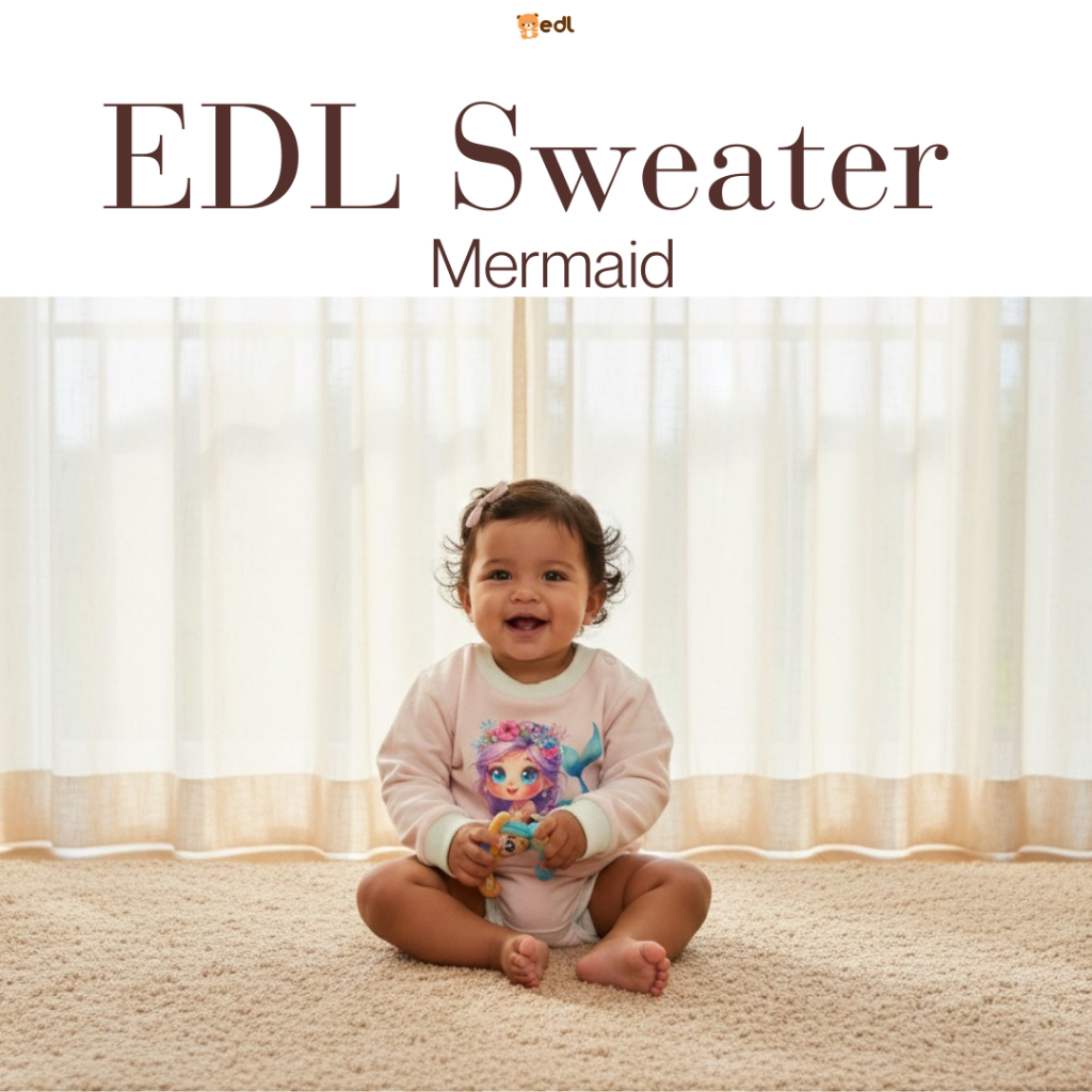 EDL Baby - Sweater Jaket Bayi Baru Lahir Newborn Perempuan usia 0-12 bulan Motif Mermaid