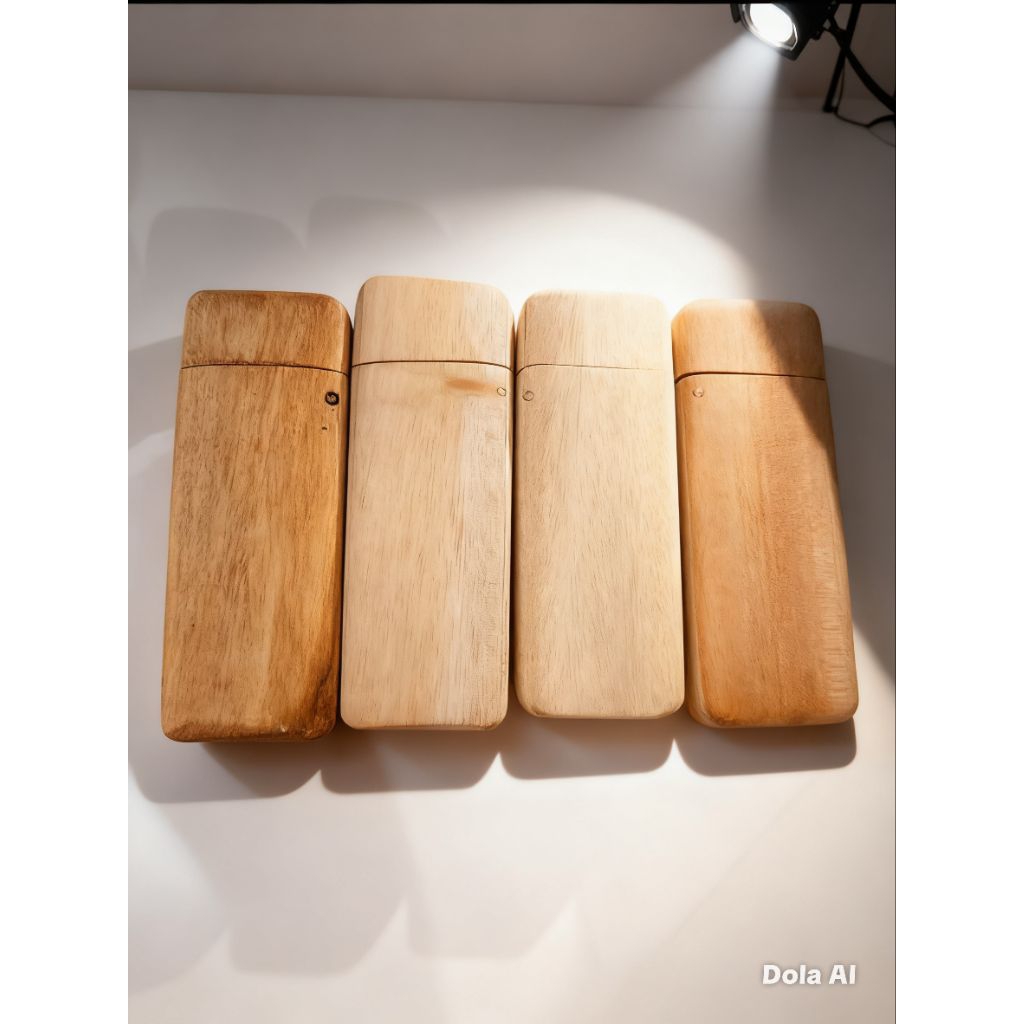 Cover Korek Api Gas bahan Kayu Unik Keren Model bahan dari kayu mahoni (FREE KOREK)