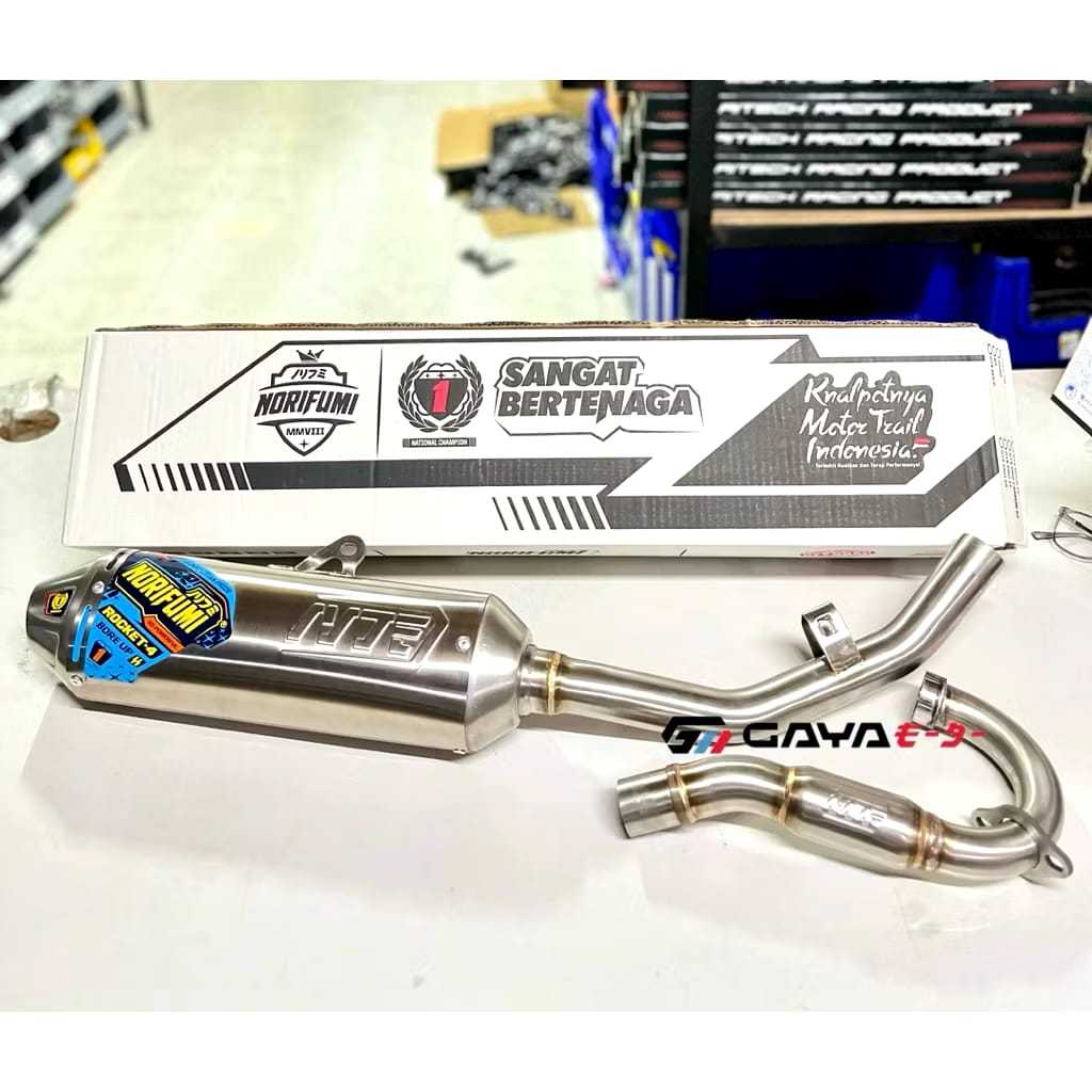 KNALPOT NORIFUMI ROCKET4 STANDART BOREUP KOMPETISI KLX/DT 150 KLX140 DAN CRF150 WR155