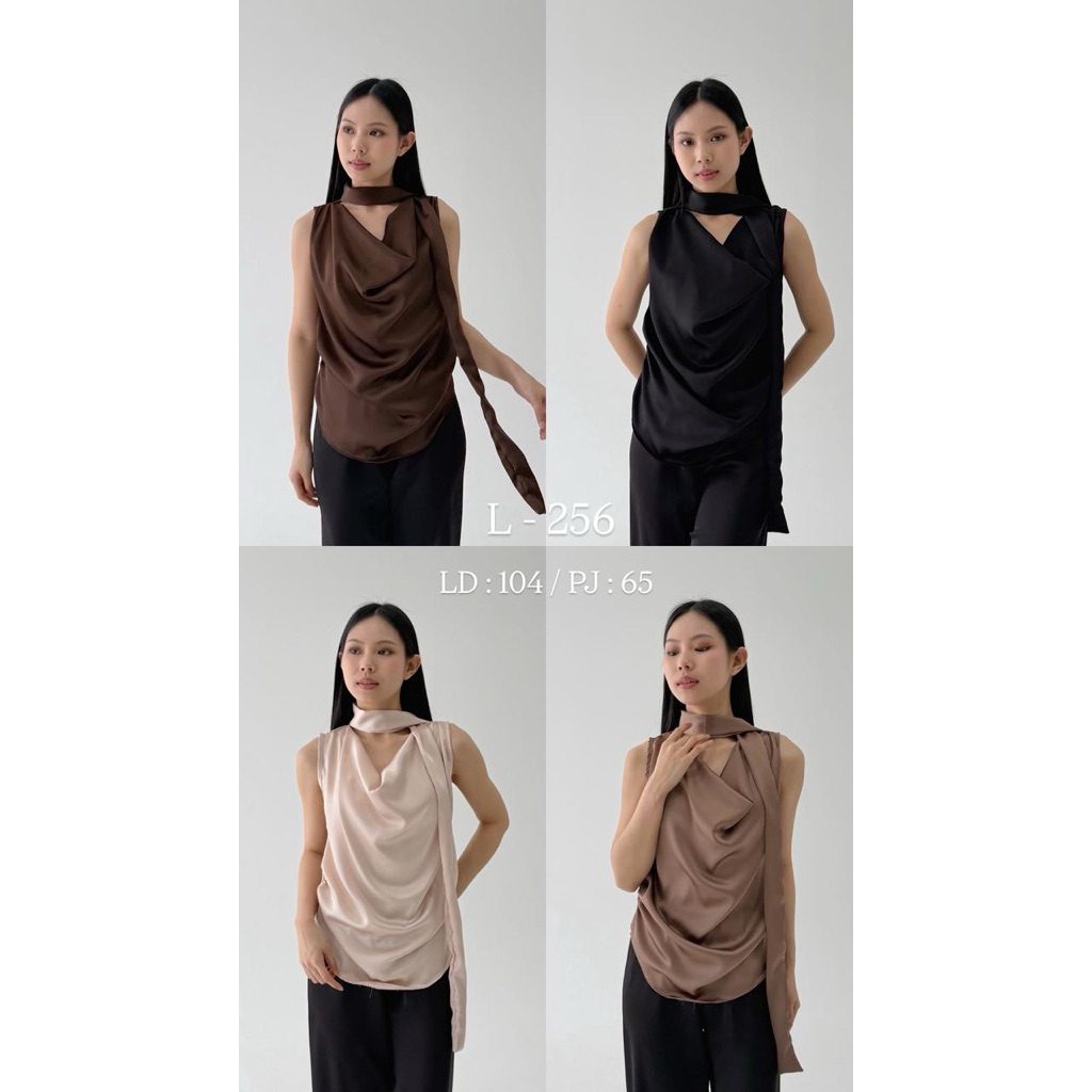 SORA | Satin Scarf Drape Top