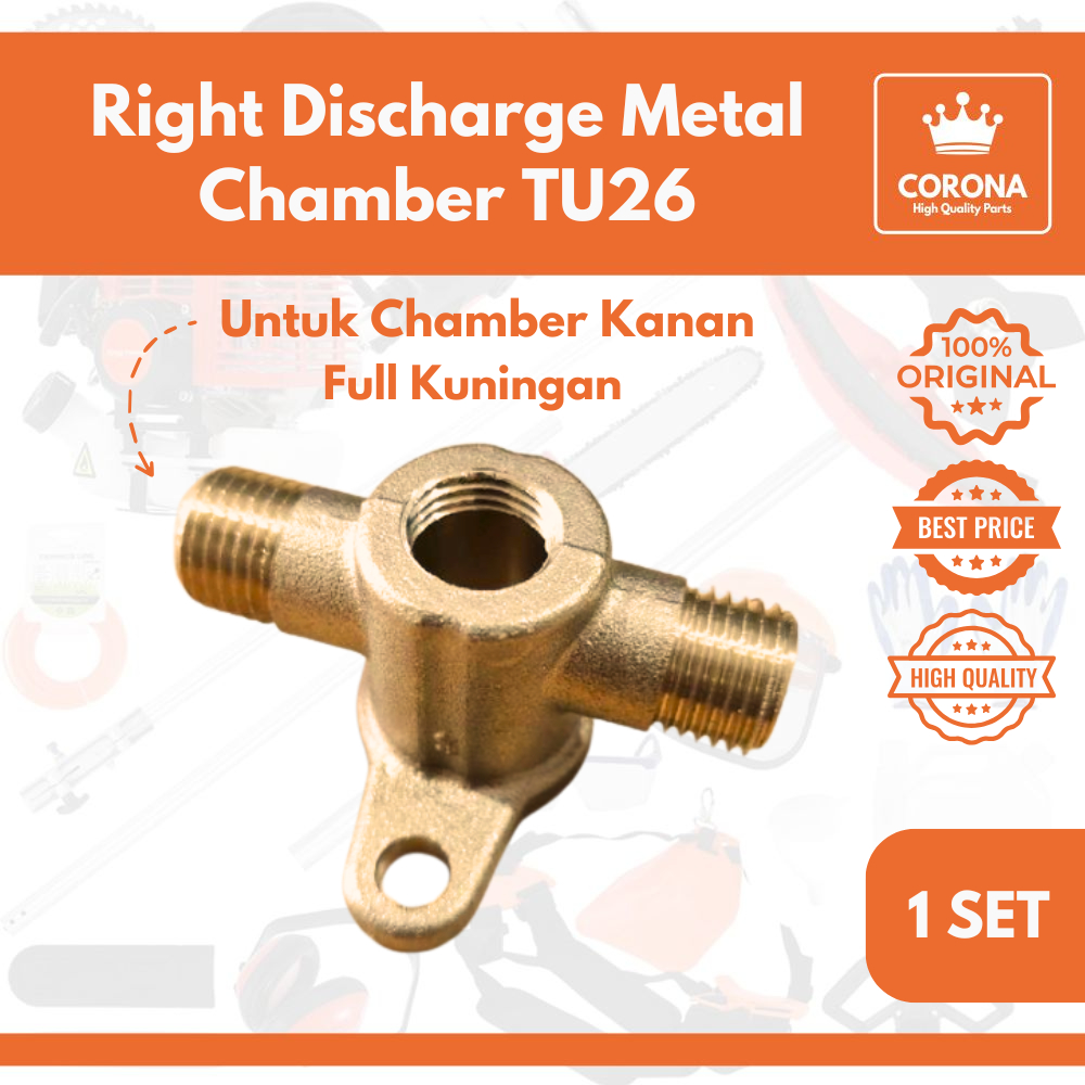 Right Discharge Metal New TU26 Kuningan Dudukan Kanan Model Drat Chamber Mesin Sprayer Semprot Hama