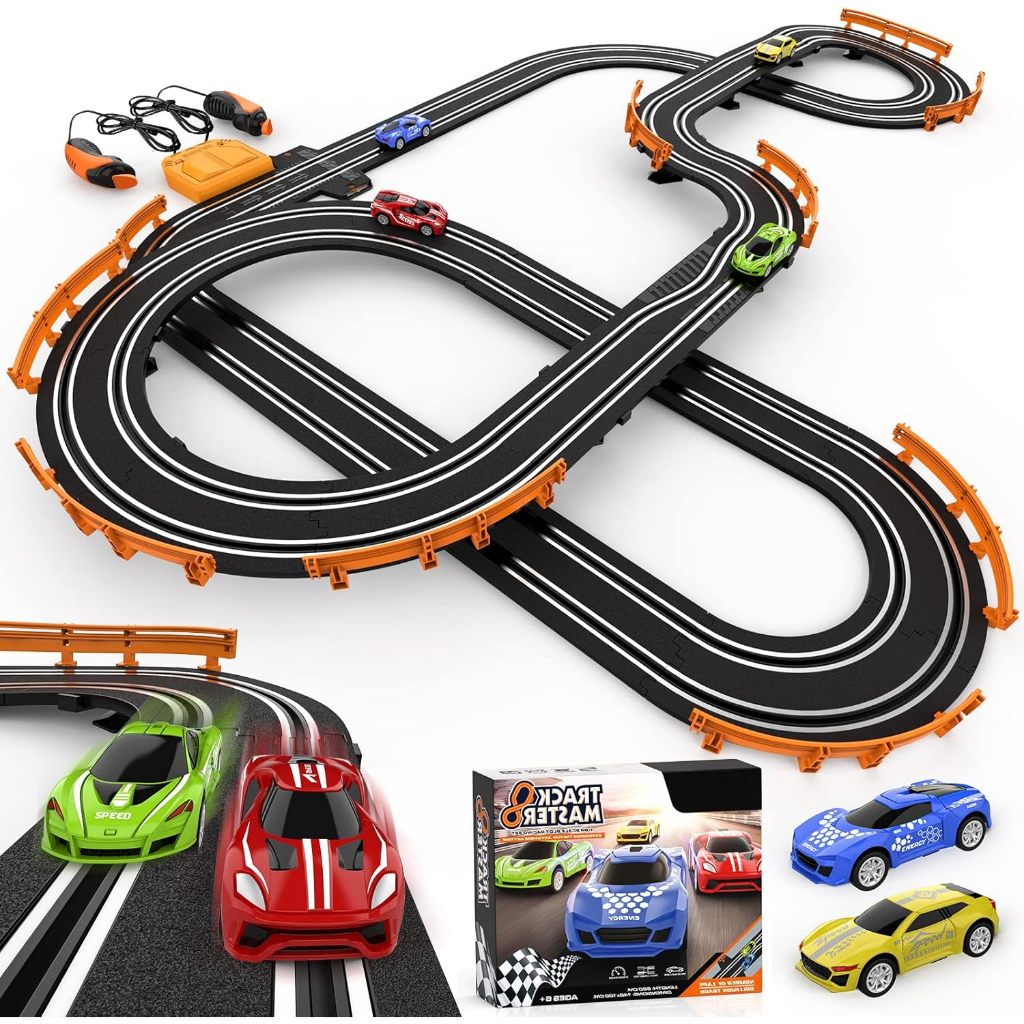 Slot Car Race Track Set 4 High-Speed Cars