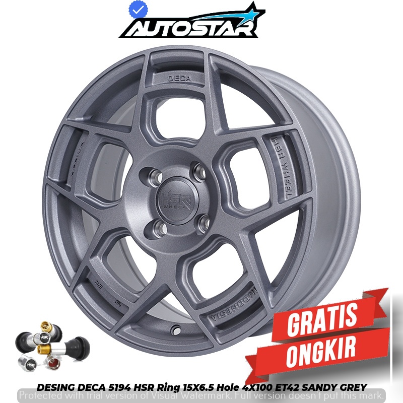 VELG MOBIL SOLUNA STARLET KARIMUN WAGON R ESTILO HSR DESING DECA R15 PCD 4X100 GREY - PROMO