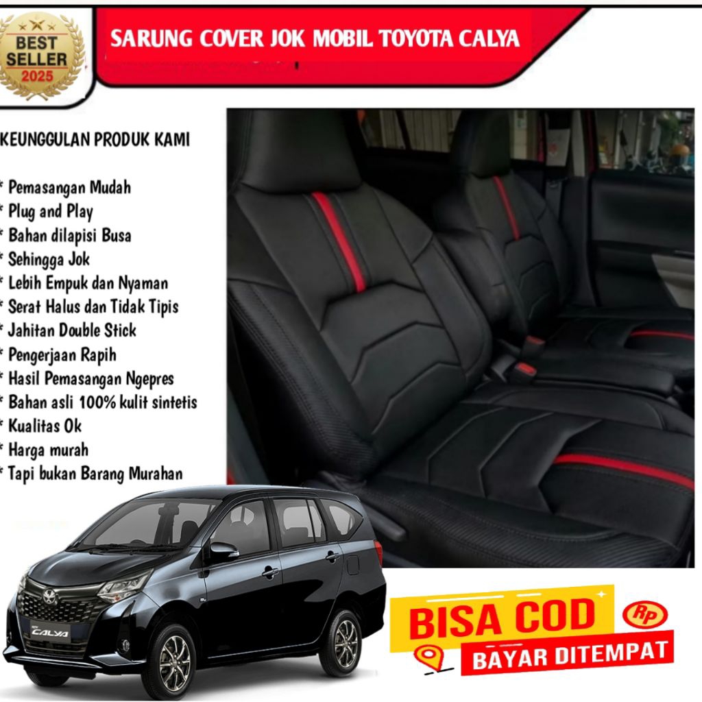 Sarung Jok Cover Mobil Calya 2022 Full Set Jok depan tengah belakang