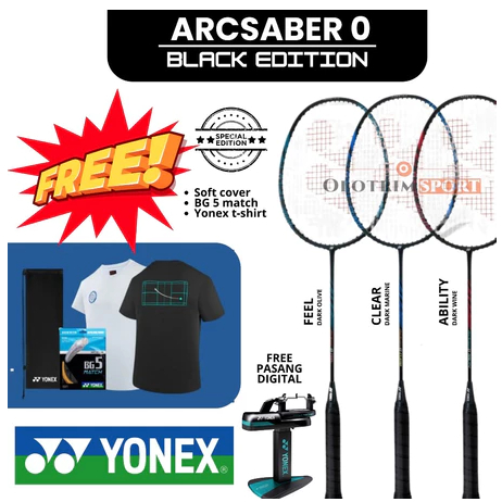 Raket Badminton YONEX ARCSABER 0 BLACK EDITION SPECIAL LIMITED EDITION Arc Saber 100% ORIGINAL YONEX