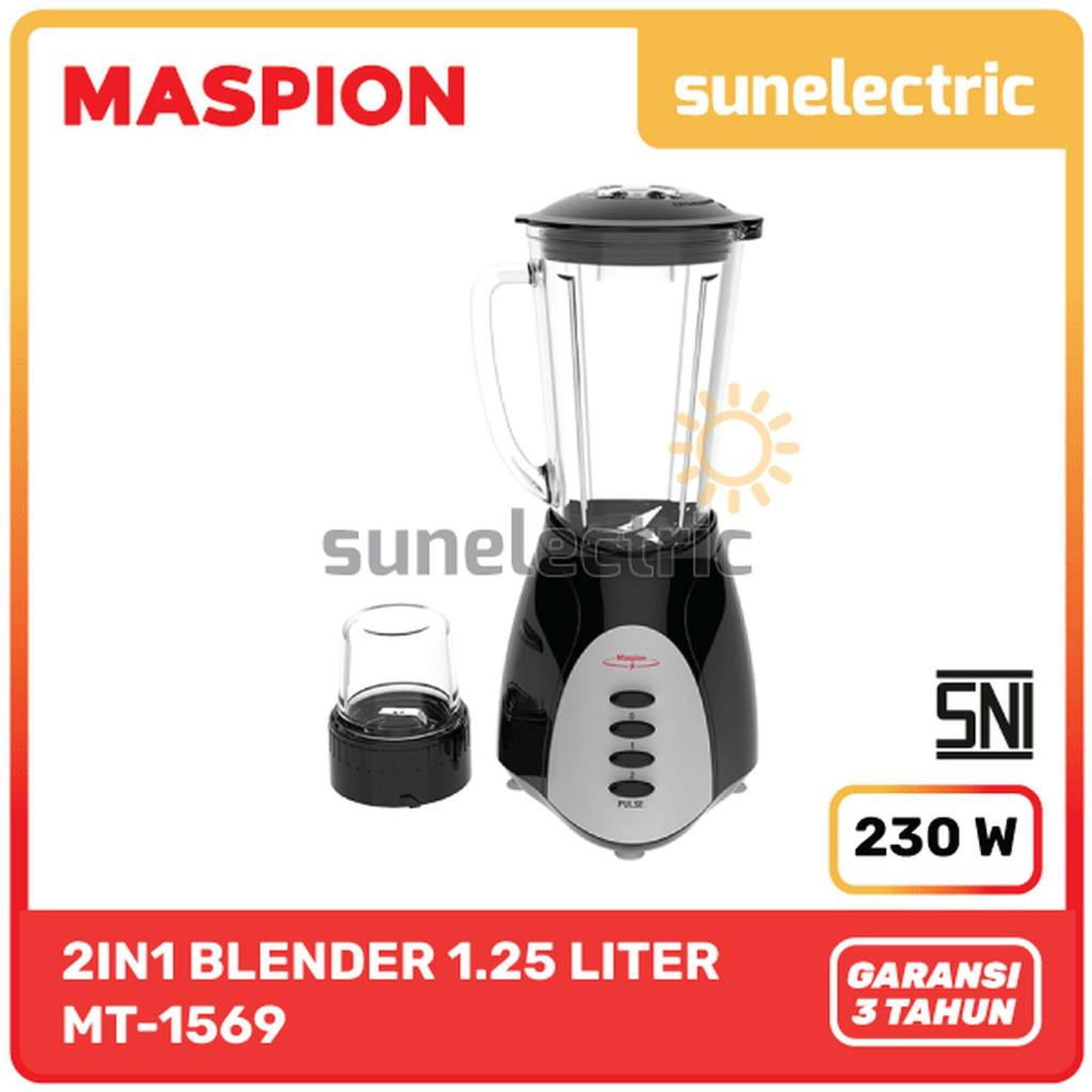 Maspion MSP MT-1569 Blender Plastic + Dry Mill 2in1 Kapasitas 1.25 Liter MT 1569 / MT1569