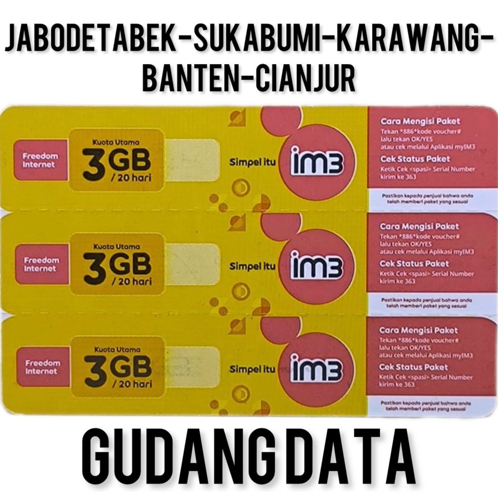 Voucher Indosat Freedom Internet 3GB 20Hari (JABODETABEK - SUKABUMI)