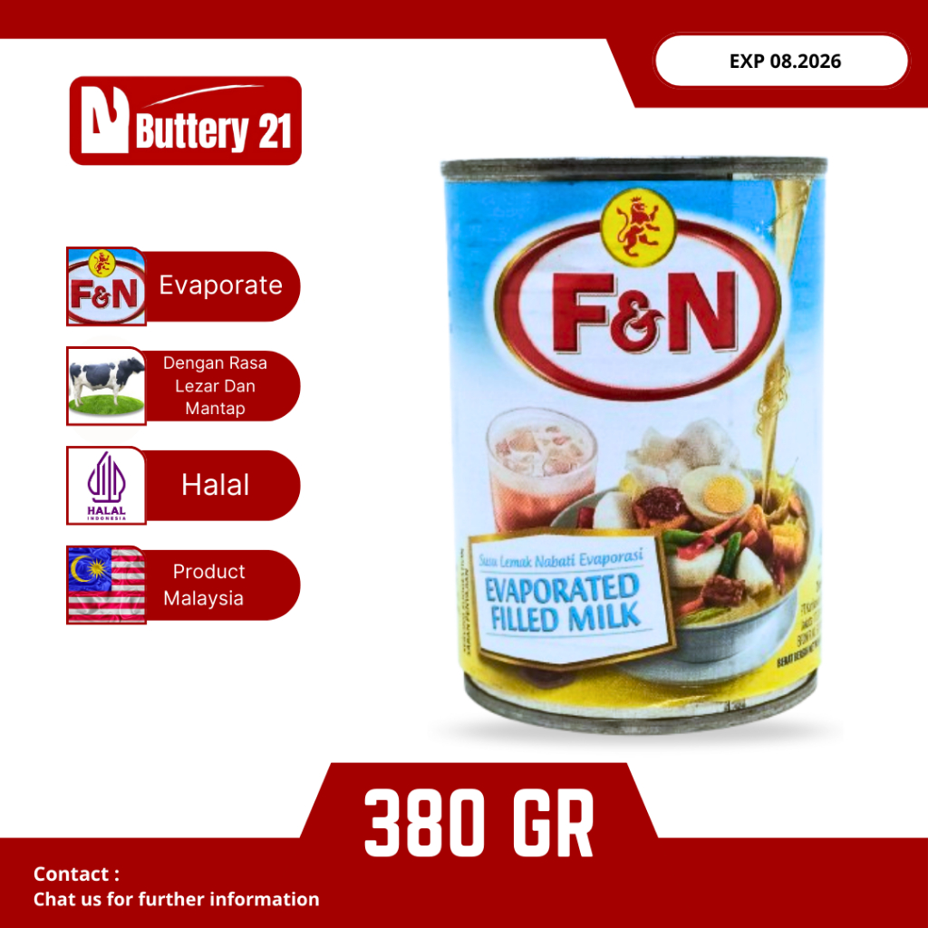 SUSU F&N EVAPORASI 380 GR/SUSU EVAPORASI/SUSU KALENG EVAPORATED