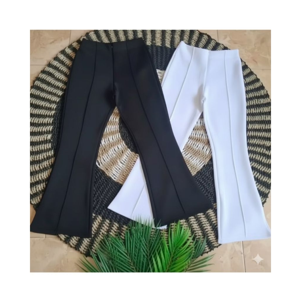 Kulot Cutbray Scuba - Kulot Cutbray Zipper Scuba Wanita Highwaist