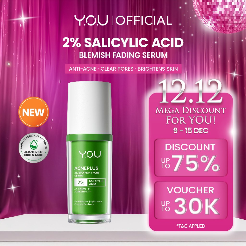 [NEW] YOU AcnePlus 2% BHA Fight Acne Serum Jerawat Kulit Berminyak Berjerawat Salicylic Acid Serum