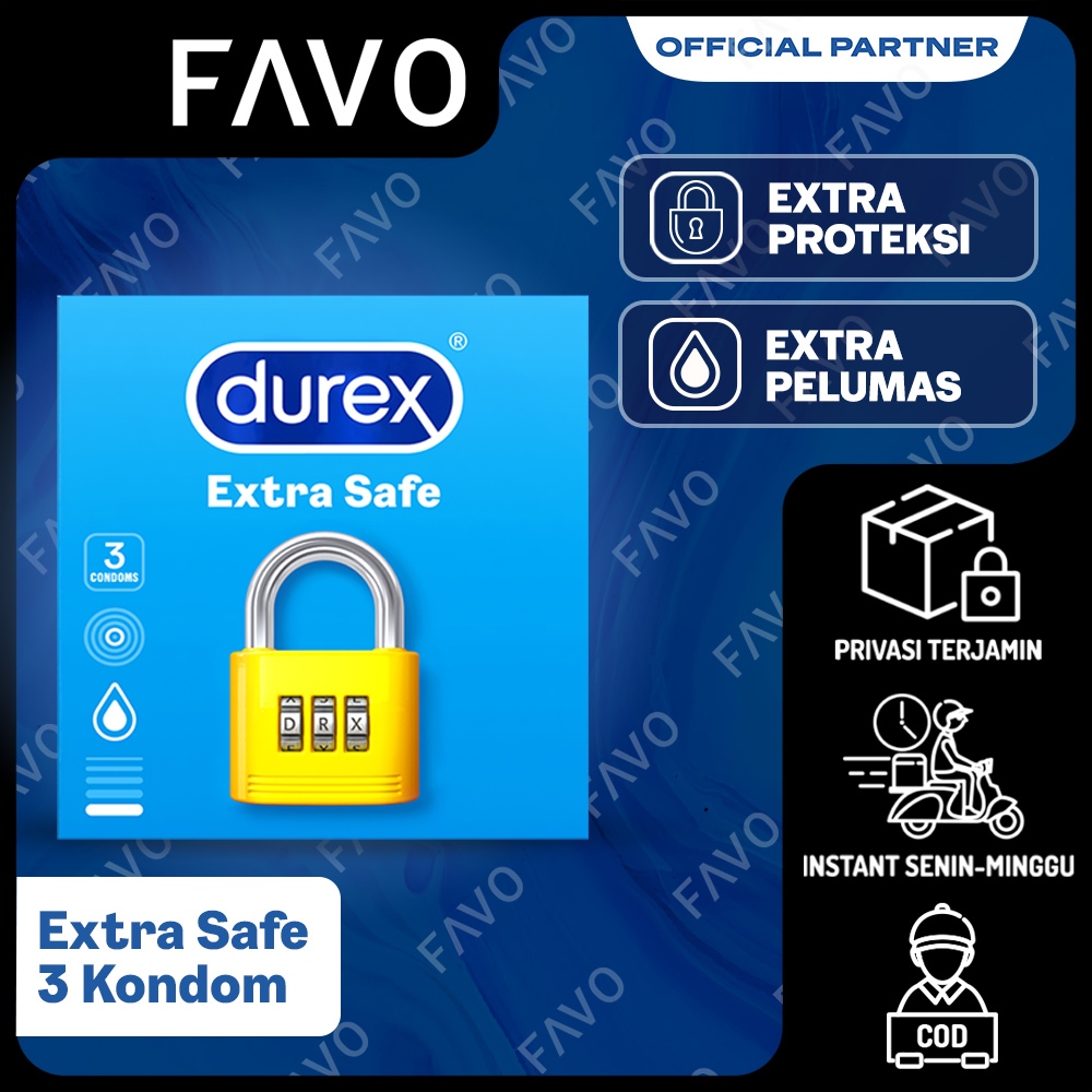 Durex Extra Safe Kondom Tebal Pria Lebih Aman 3s - Kondom Ekstra Proteksi