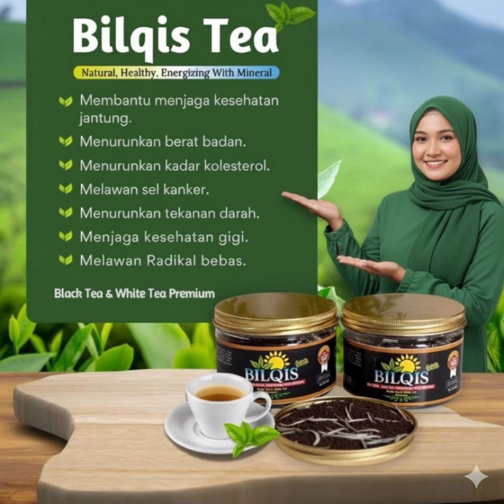Bilqis Tea Teh Hitam Dan Teh Putih Premium