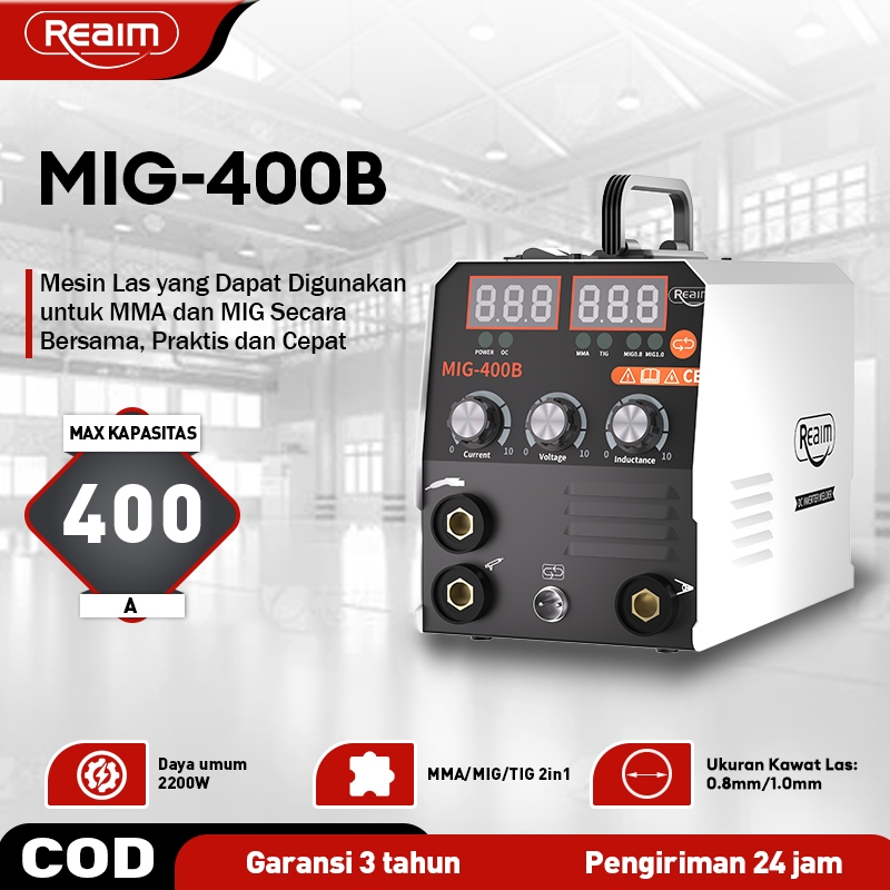 Reaim mesin las listrik solder mesin las MIG400 IGBT travo las 900 watt