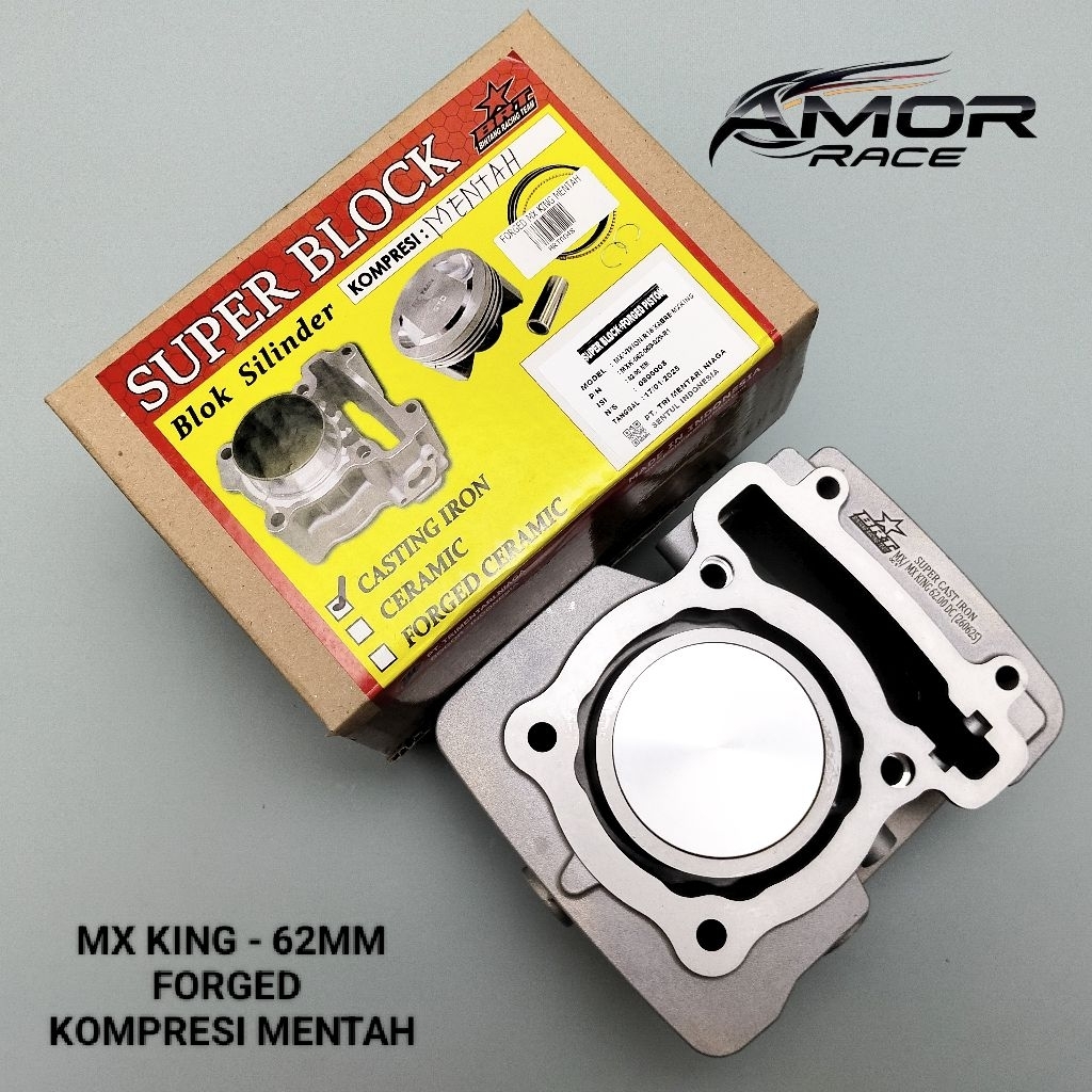 BLOK SEHER BRT MX 135 VIXION OLD NVA NVL R15 XABRE MX KING BORE UP UK. 62 P14 CAST IRON FORGED PISTO