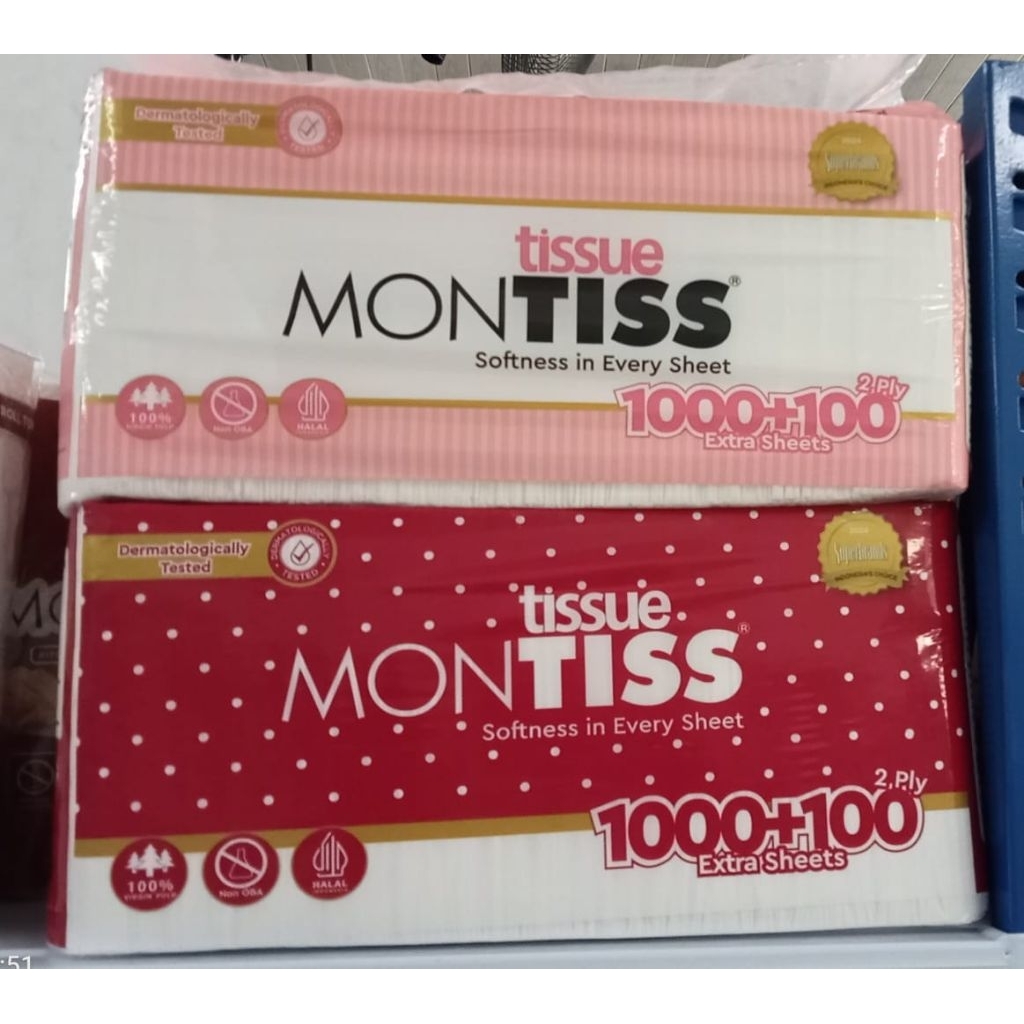 tisu montiss 1000+100 tisu wajah