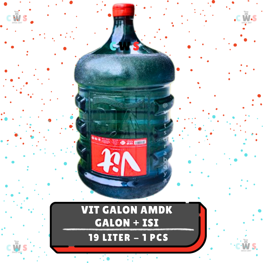 AQUA VIT AMIDIS LE MINERALE Air Minum Mineral Dalam Kemasan Galon + Isi 15 / 19 Liter - 1 Pcs