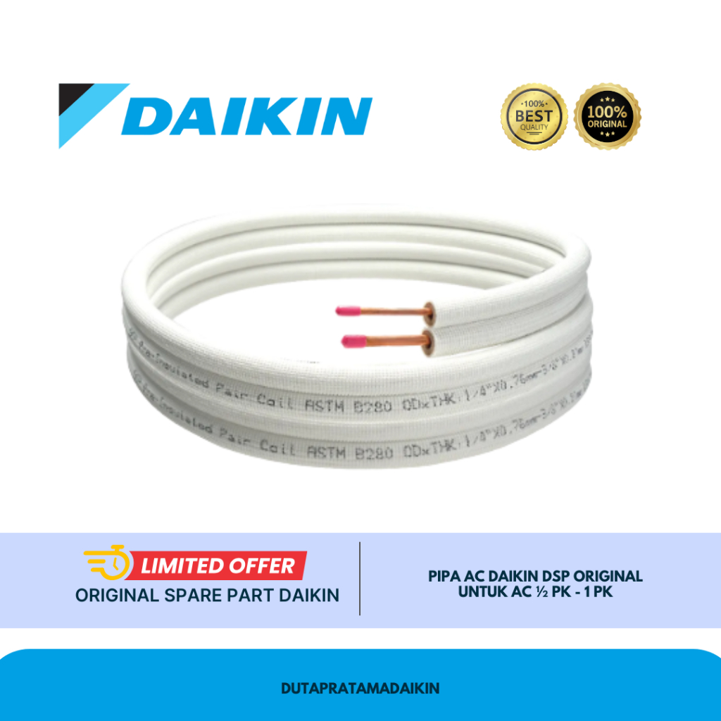 Pipa AC Daikin DSP IPC-23-ASTM 1/4" + 3/8" R32/R410a Tebal 0,8 untuk AC 1/2 - 1 PK Minimal pembelian