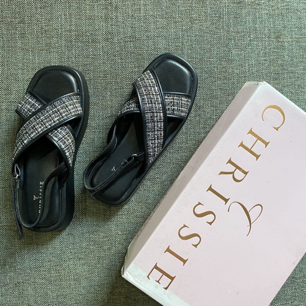 CHRISSIE PAYLESS Natasya Sling Sandal Tweed Sepatu Wanita