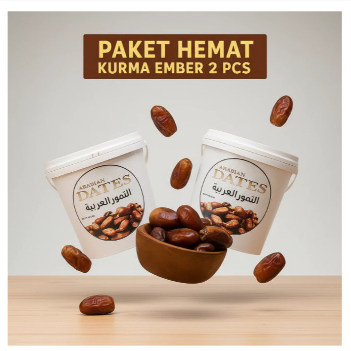 Kombo Paket Kurma Arabian Dates 2 pcs Kemasan Ember Paket Hemat Berkualitas Asli Arab