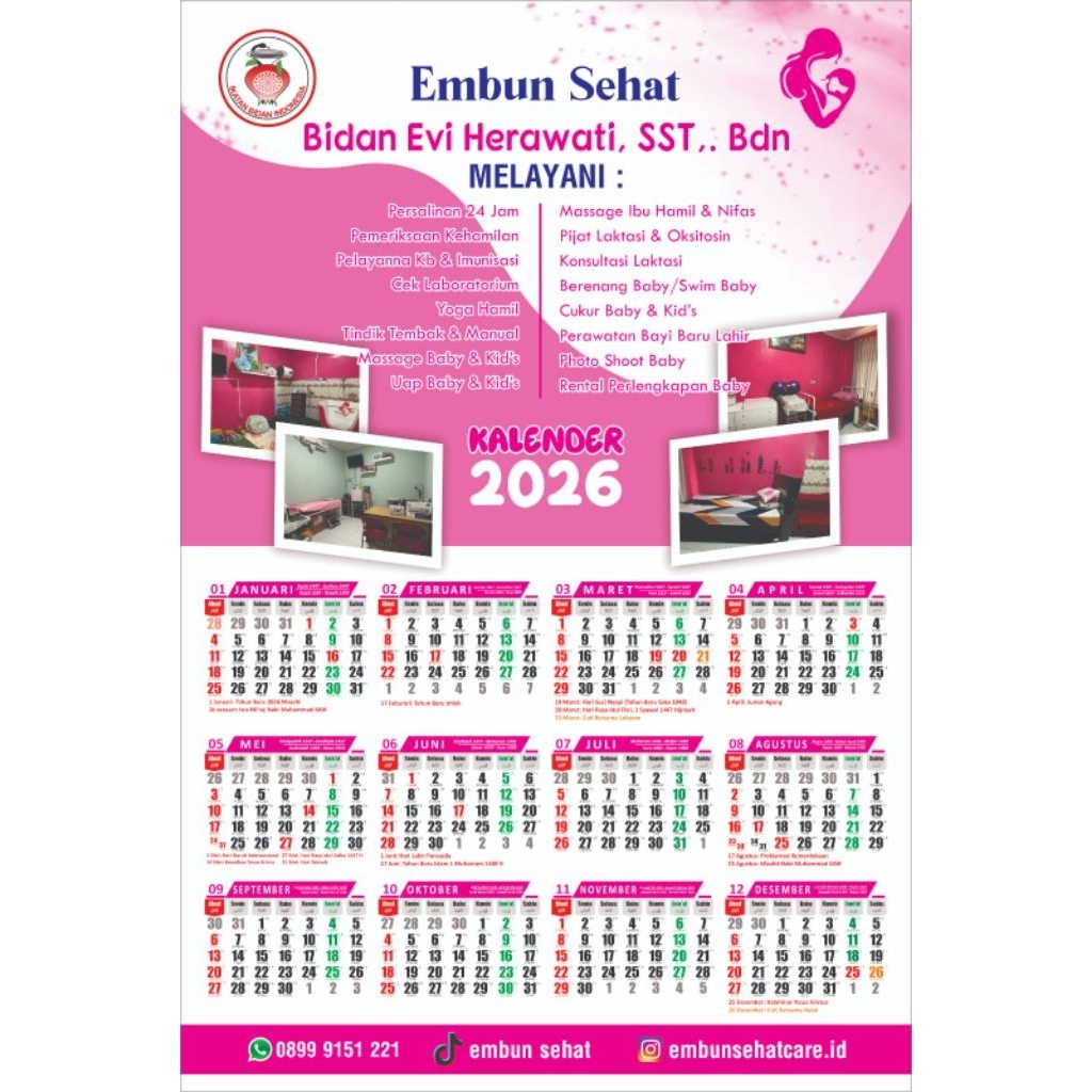 Kalender 2026/Kalender Custom/Kalender Souvenir Bidan/Kalender Souvenir Dokter