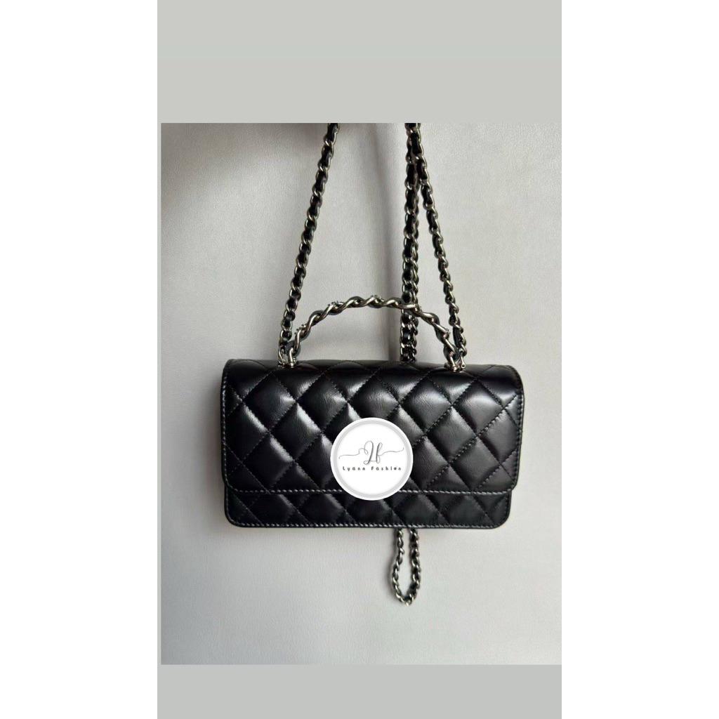 SALE TAS TOP HANDLE CHAIN BLACK