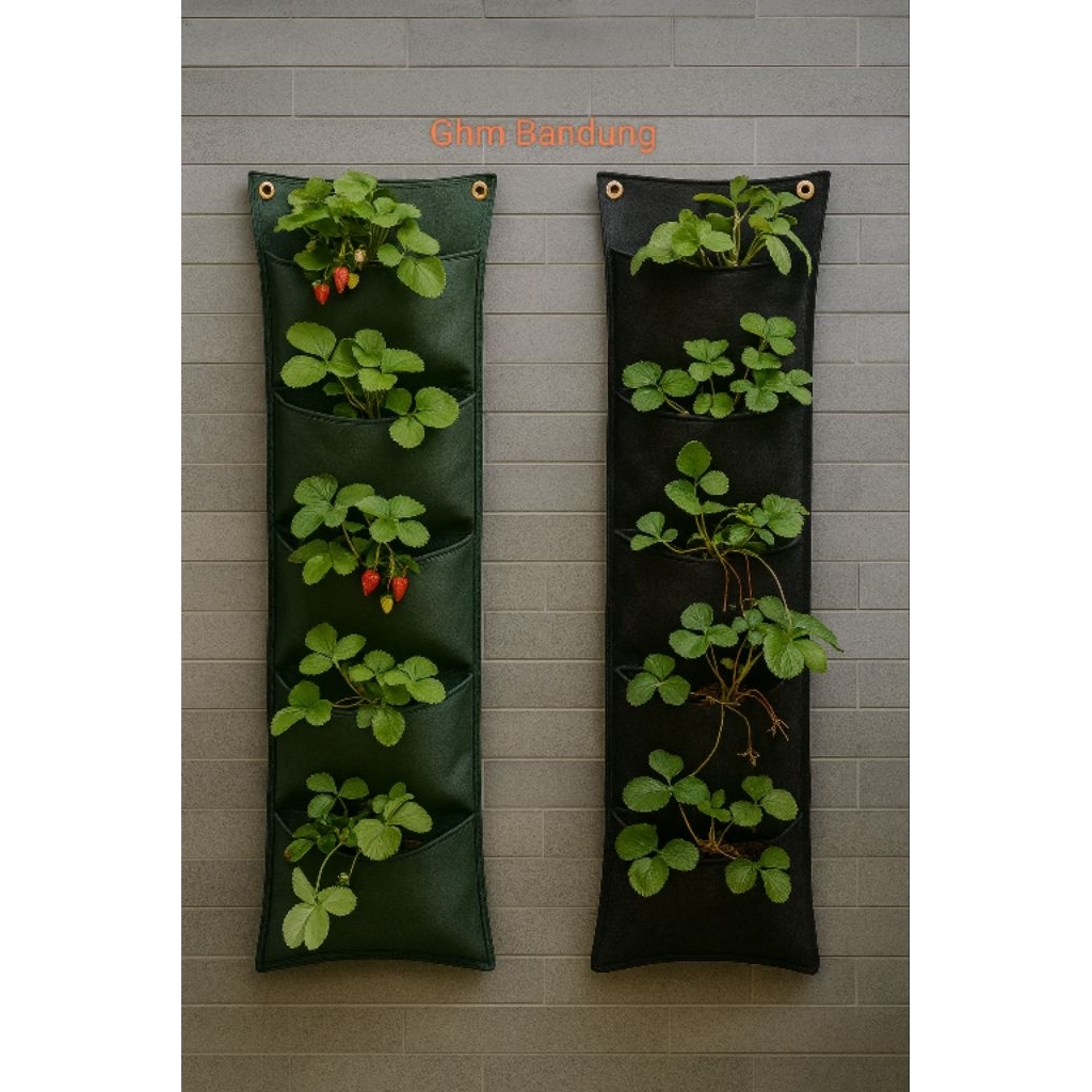 Vertikal Garden Geotextil 5 Lubang || Karpet Pot Tanaman Hias Dinding Ukuran panjang :1m x Lebar: 25