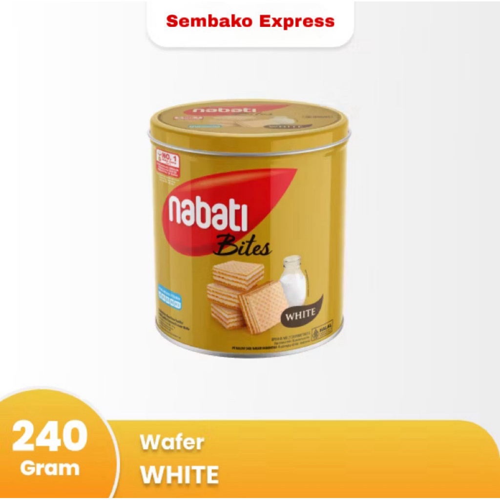Nabati Bites White Kaleng 240g – Wafer Premium Rasa Susu Lembut