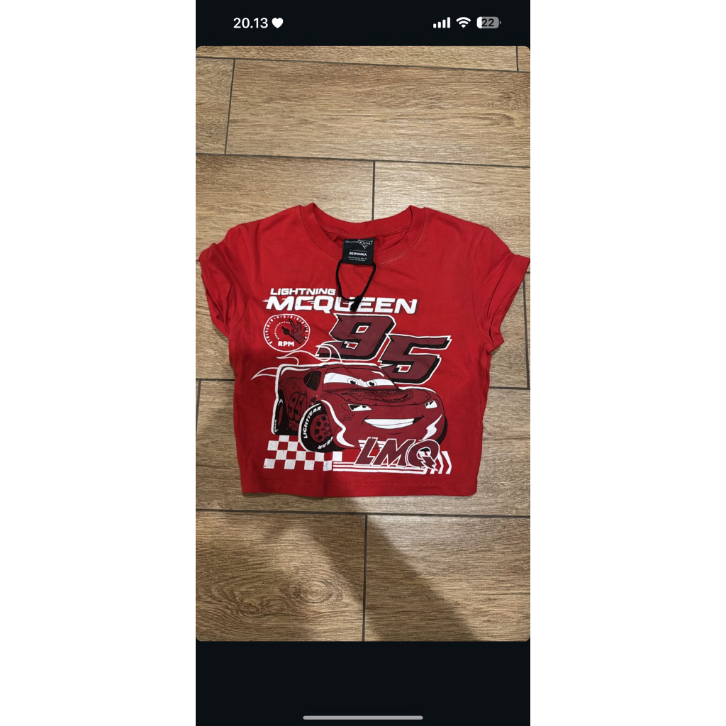 crop bershka lightning mcqueen rare