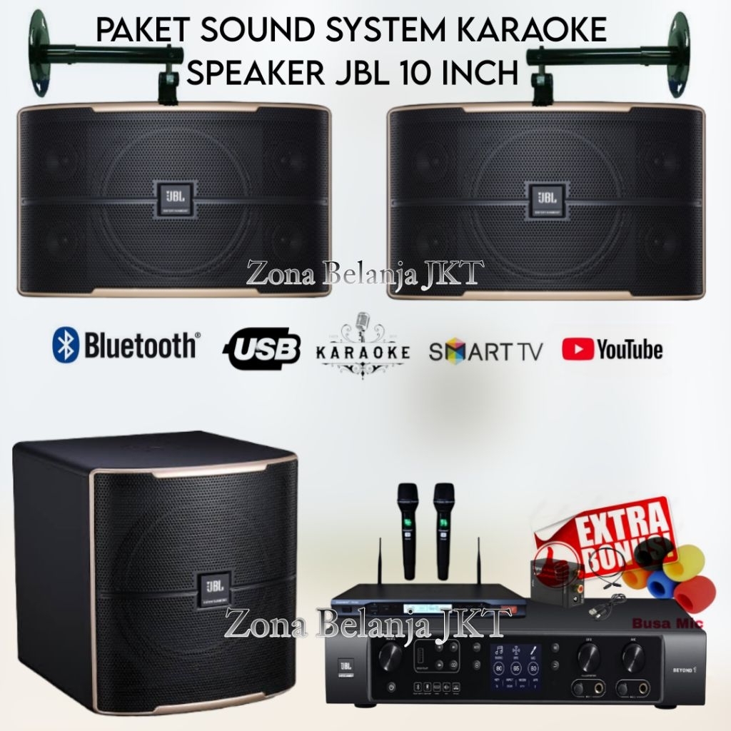 PAKET SOUND SYSTEM KARAOKE FULL SET SPEAKER JBL 10 INCH + SUBWOOFER JBL 12 INCH AMPLIFIER USB BLUETO