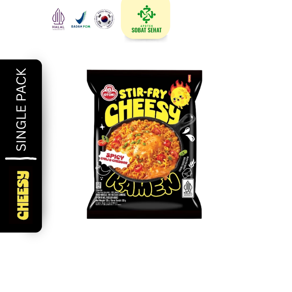 OTOKI Stir Fry Cheesy Ramen Spicy HALAL 120g - Mie Instan Goreng Ramyeon Rasa Keju Pedas Creamy