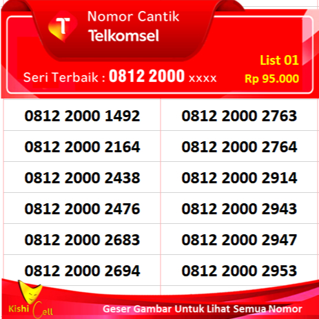 Nomor Cantik Telkomsel Terbaik 2000