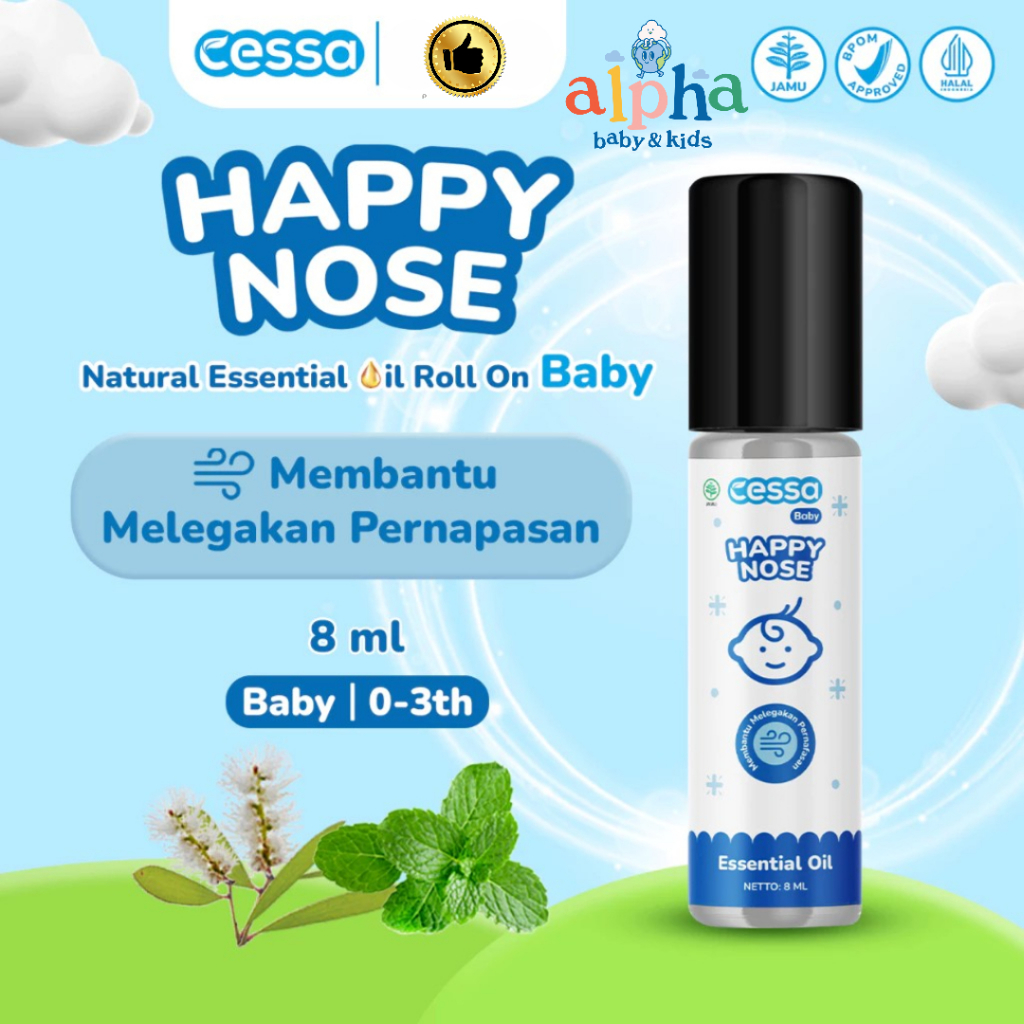 CESSA Baby HAPPY NOSE - Natural Essential Oil Melegakan Pernapasan - Meredakan Flu dan Batuk