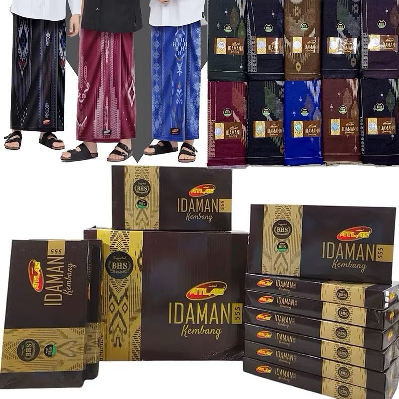 Grosir 10 Pcs Sarung ATLAS Silver Idaman 555 Kembang