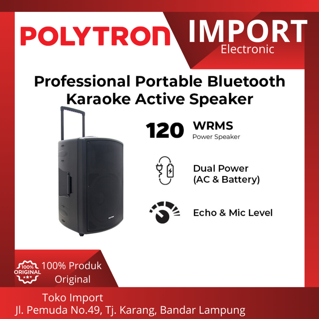 SPEAKER PORTABLE POLYTRON PASPRO 15 INCH 15F3 SPEAKER POLYTRON PAS PRO 15INCH