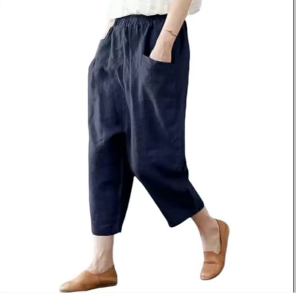 Celana Panjang Wanita 7/9 Kulot Katun Uniqo Pants Size Jumbo Bahan Cotton Twill Premium