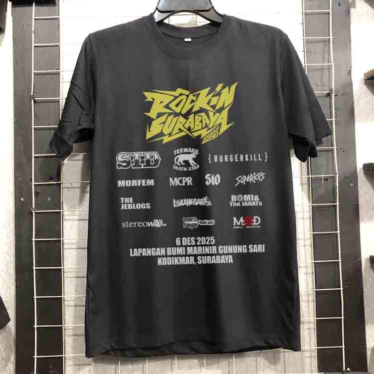 Kaos Band Members on Supermusic ROCKIN SURABAYA Tshirt Bahan Cotton Kombed 30s || Size S M L XL XXL 