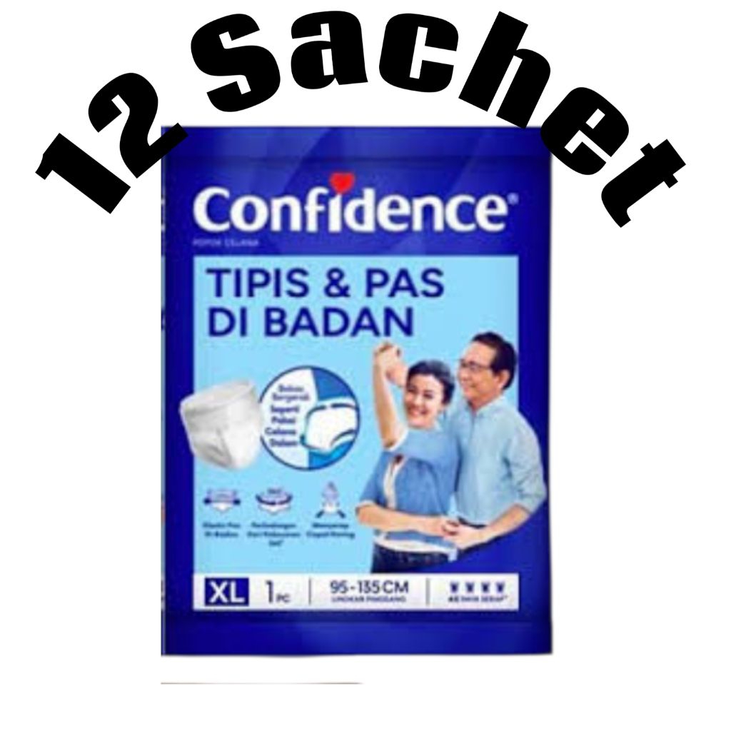 Confidence Popok Celana Dewasa 12 Pcs / Popok Celana Slim Fit Confidence / Popok Dewasa / Popok Cela